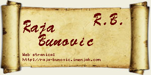 Raja Bunović vizit kartica